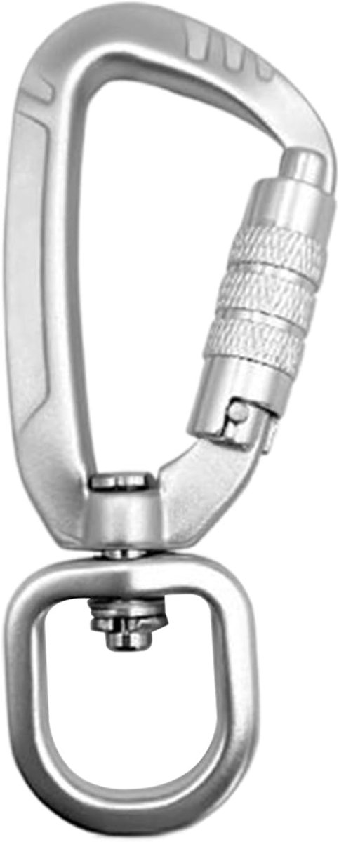 Karabijnhaak - Afsluitbare Gesp - Veilig Bevestigen - Draaibaar Vergrendelingsmechanisme - 39 x 09 x 91 cm - Zilver