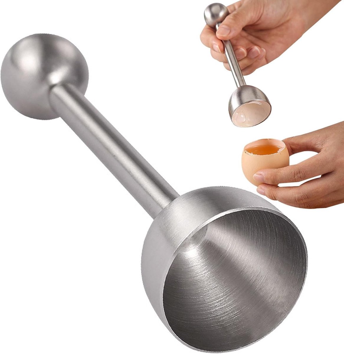 Eierschaalopener - Eiertopper - Eieren Openen - Roestvrij Staal - 13.8 x 3.8 cm - Zilver