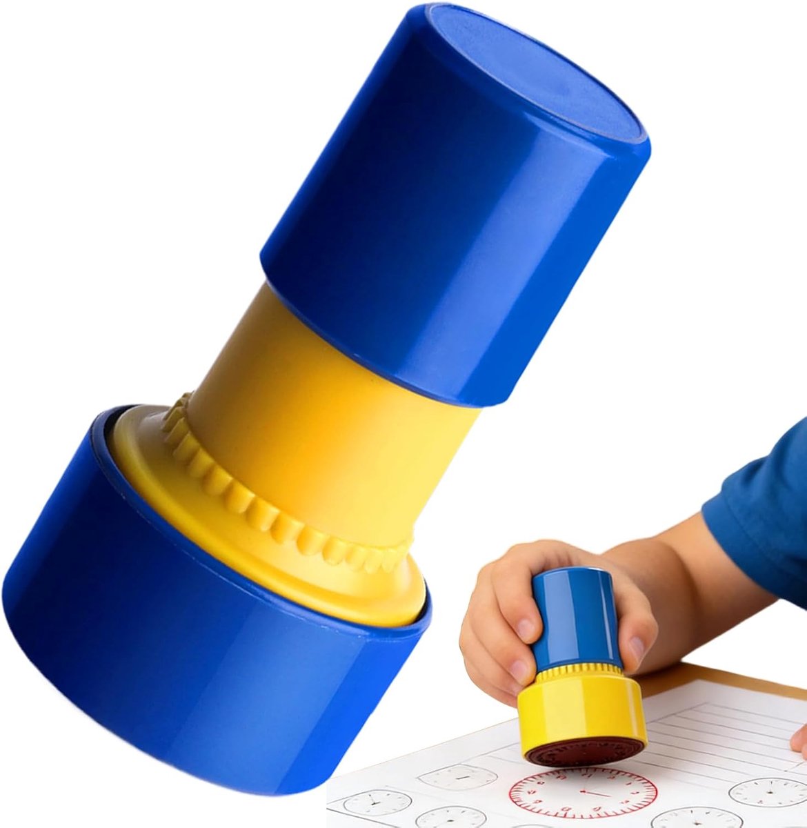 Horloge Stempel - Leren Speelgoed - Tijd Leren - Interactieve Educatie - 2.5x7.2x3.7cm