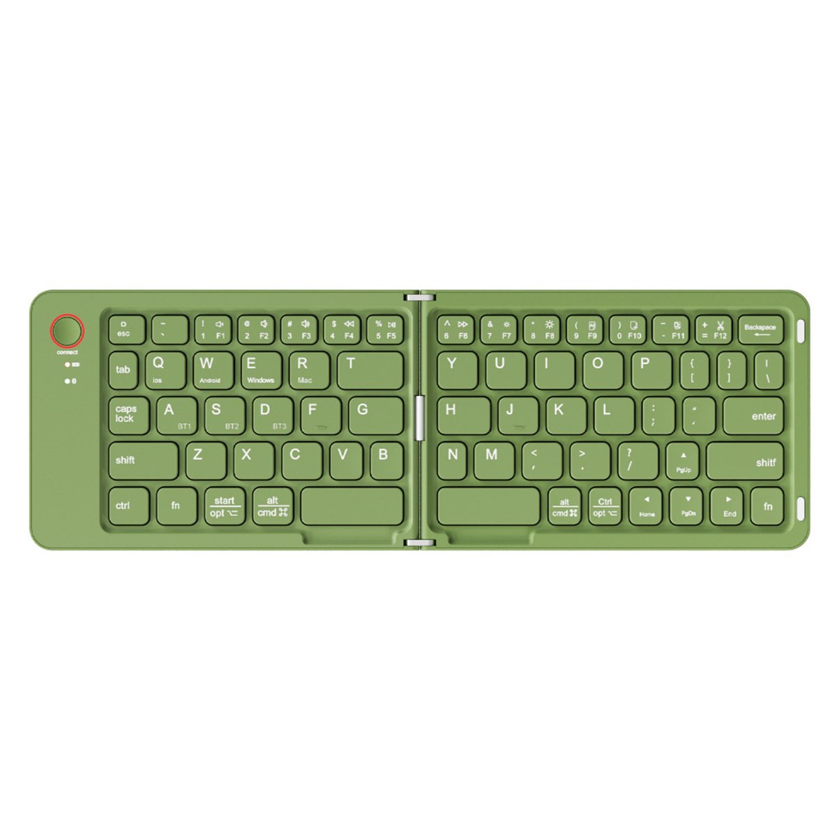 QTTVBTNA -Wireless Keyboard - Bluetooth Keyboard - Seamless Multi-Device Switching - Aluminium + ABS-Plastic - Ultra-Slim Foldable Design -groente - 1 Stuk