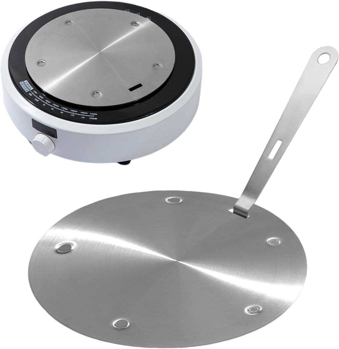 Inductie Adapterplaat Warmteverspreider Schijf Gelijkmatig Koken Afneembaar Handvat 20 of 24 cm