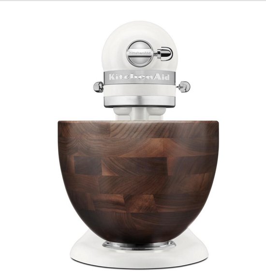 Kitchenaid Artisan 5KSM156WBEPL - Keukenmachine - 4,7L - Wit - Houten Mengkom - 3 Menghaken van KitchenAid — afbeelding 2