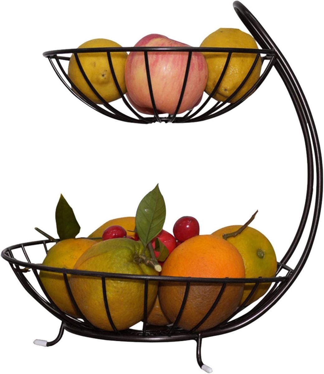 Opbergmanden - Etagère mand - Fruit en snacks - Ruimtebesparend ontwerp - Smeedijzer