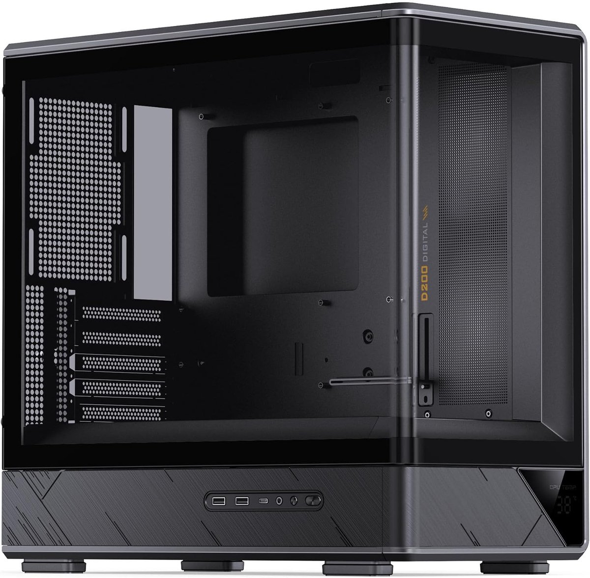 PC Behuizing - Minitoren Kast - Component Bescherming - Gehard Glas Paneel - Compact Formaat - Zwart