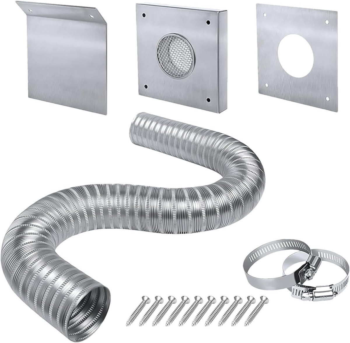 Pelletkachel Luchtinlaat - Ventilatiebuis Set - Efficiënte Verwarming - Roestvrij Staal 304 - Tot 60 Inch