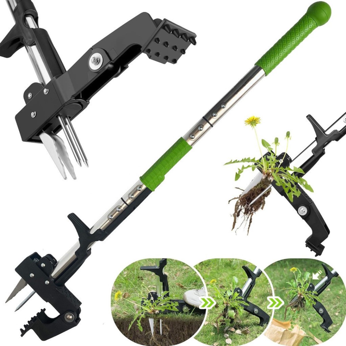 MOZY® - Telescopische Onkruidsteker - Ergonomische Handgreep - Verstelbaar - Antislip - Milieuvriendelijk - Paardenbloemverwijderaar - Onkruidverwijderaar -