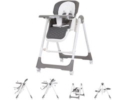 Kinderstoel Schommel - Eetstoel Babyzitje - Eten Spelen - 2-in-1 Verstelbaar - 86x53x100 cm - Donkergrijs