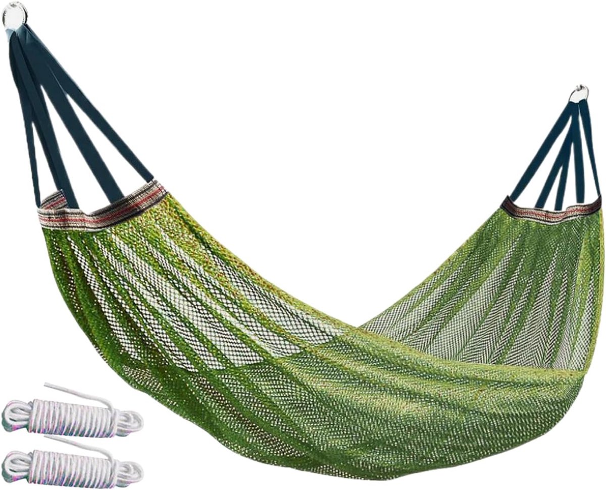 Outdoor Hangmat - Reis Hangmat - Kamperen Wandelen - Hoge Draagkracht - 260 x 130 cm - Leger Groen