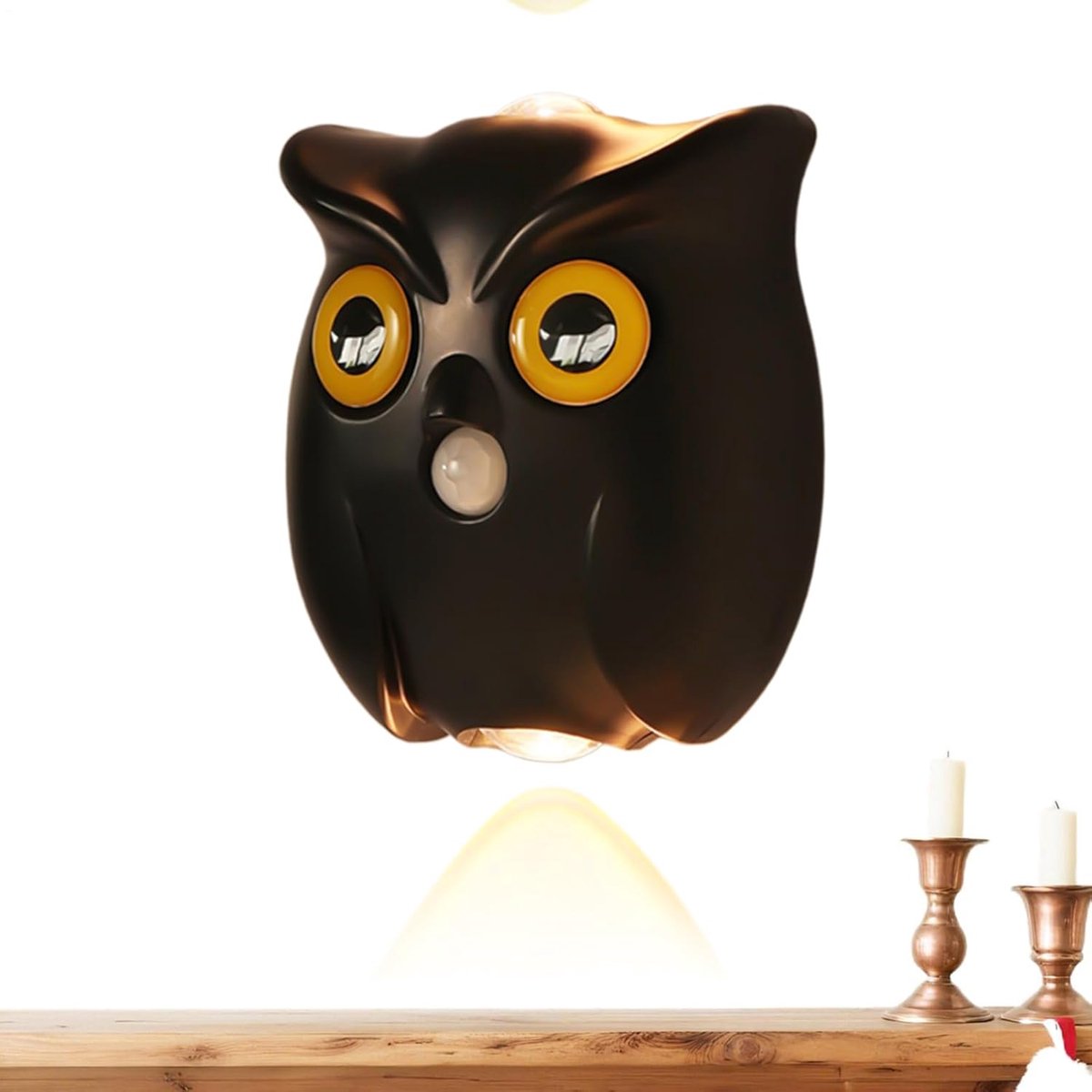 Bewegingssensor Licht - Magnetische Wandlamp - Indoor Verlichting - Uniek Uil Ontwerp - 5 x 10 x 5 cm - Zwart