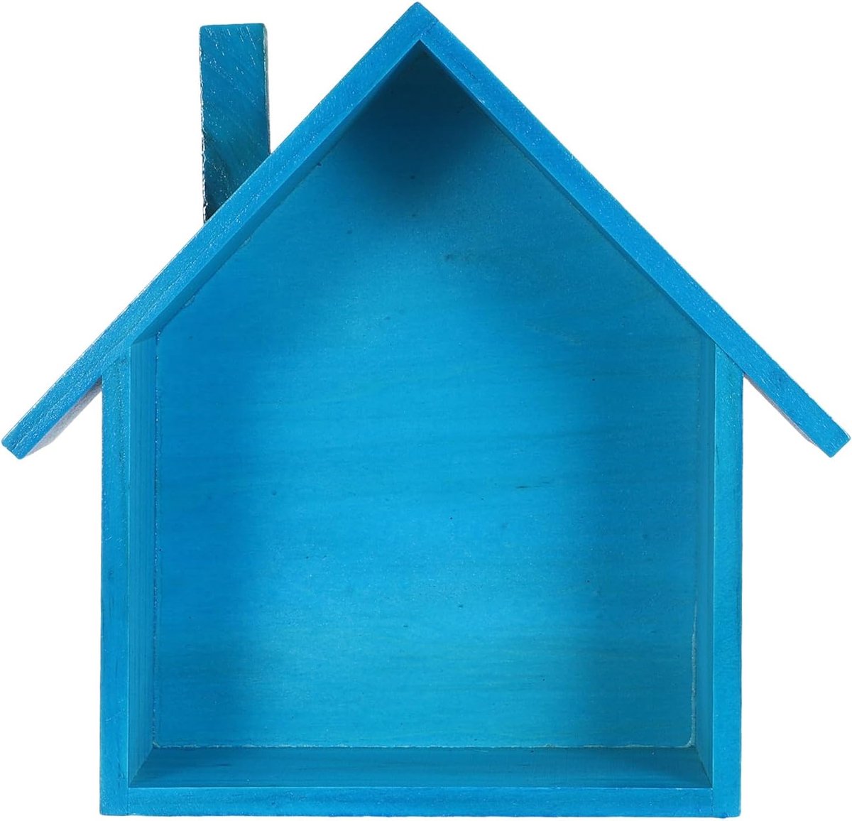 Houten Wandrek - Huisvormige Plank - Decoratie Opbergen - Zwevend Ontwerp - 23.7 x 24.6 cm