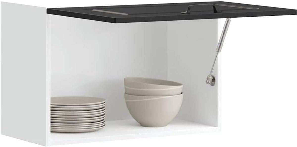 Hangende Keukenkast - Wandkast Bovenkast - Keuken Opbergen - Duurzaam Houtmateriaal - 60x31x40 cm - Zwart