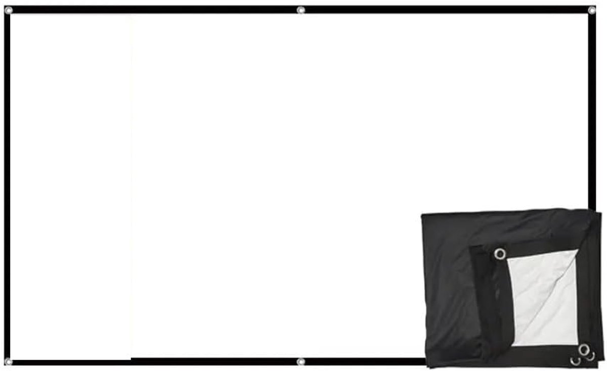 Projectiescherm Met Zwarte Achtergrond - Melkzijden Scherm - High-Definition Buiten - Draagbaar Formaat 1:1 - 60 Inch - Mat Wit
