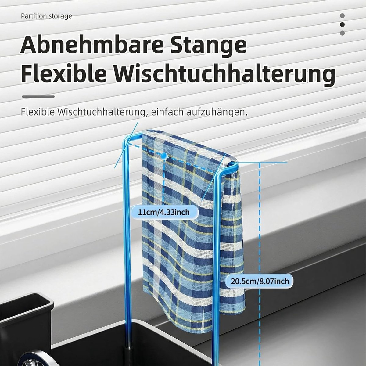 Spoelbak Organizer - Keuken Opberger - Keuken Ordenen - Zelflegende Afvoer - Wit