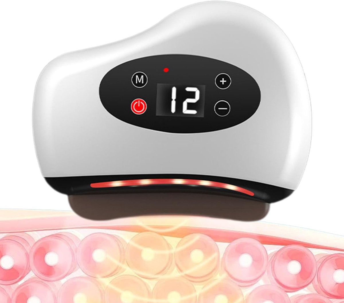 Draadloos Massageapparaat - Vibratie Spierschraper - Spierontspanning Thuis - 12 Modi Warmtefunctie - 15.7 x 12.2 x 3.8 cm