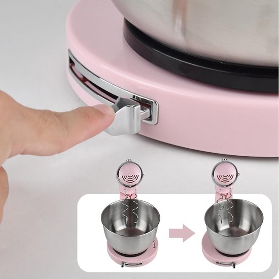 Keukenmixer 32 Liter - Keukenrobot Tafelmodel - Bakken En Mixen - Automatisch Ontwerp - 5 Snelheden - Roze — afbeelding 2