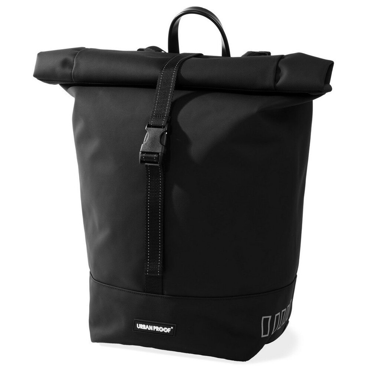 Gerecyclede enkele fietstas Urban Proof Rolltop 20 liter 30 x 15 x 42 cm - Zwart