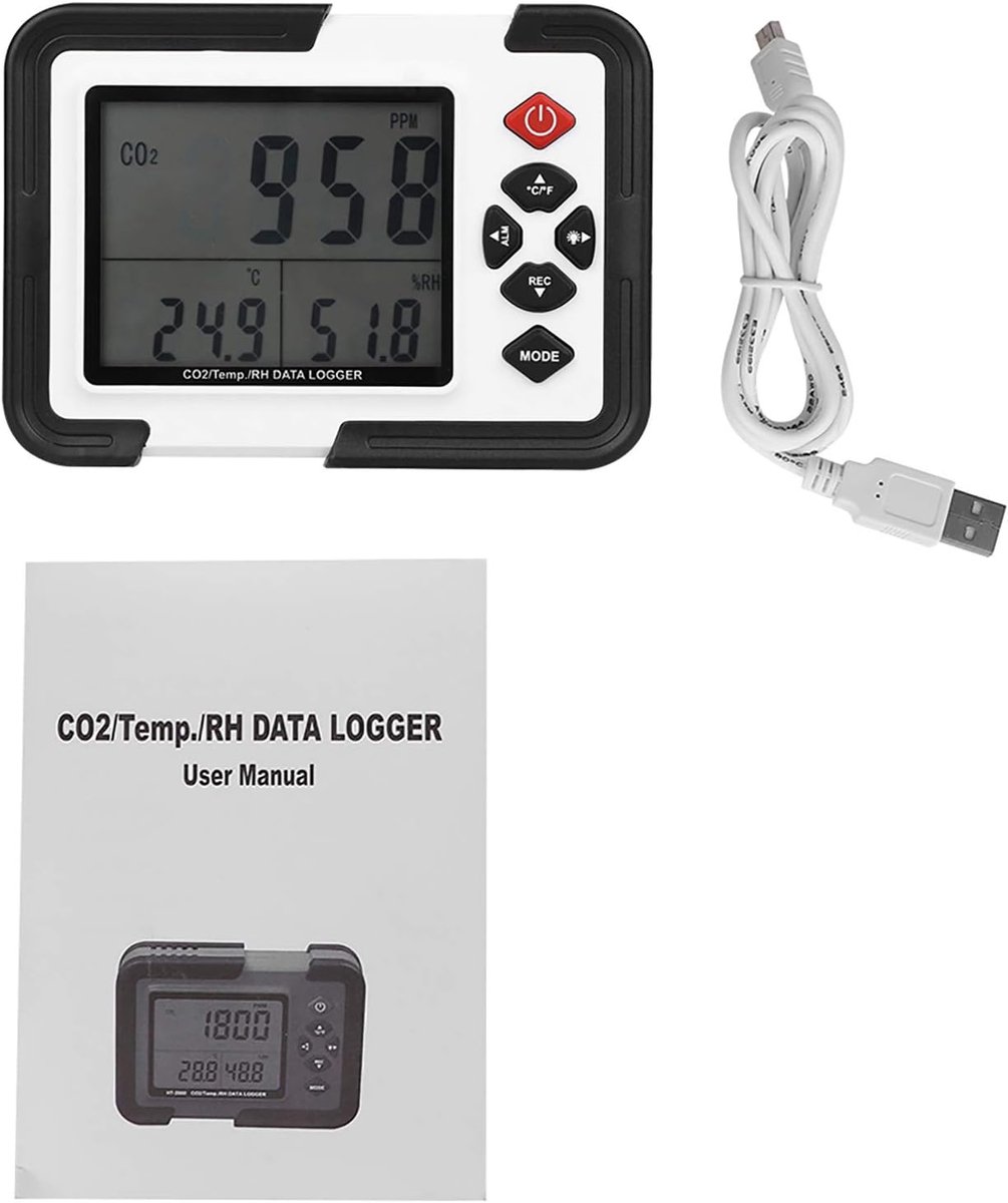 CO2 Meter - Luchtkwaliteit Detector - Binnenklimaat Meten - NDIR Sensor Technologie - 3.5" LCD Scherm