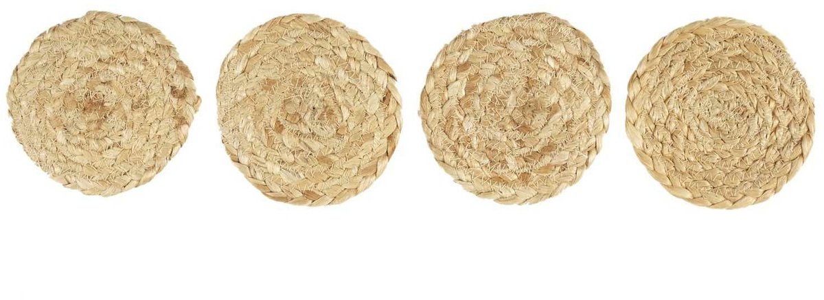 HowHomely LOOP - Jute Onderzetters - 10cm - Boho Stijl - Set van 4