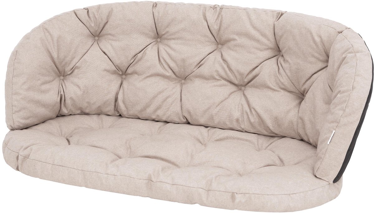 Hobbygarden Tuinbank kussen Amanda Beige - Waterafstotende stof - Zit- en Rugkussen voor R
