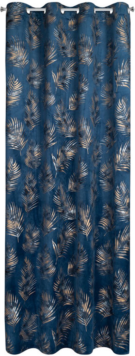 Eurofirany Gloria - Velours Gordijn - 140x250 cm - Goudbladeren - Granaten
