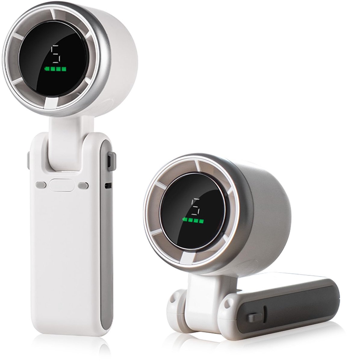 Mini- & Handventilatoren - Handventilator - Draagbare Ventilator - Handventilator - 3600mAh - Mini Fan Oplaadbaar - Oplaadbaar - LED-display - Persoonlijke ventilator - 5 Standen - Wit