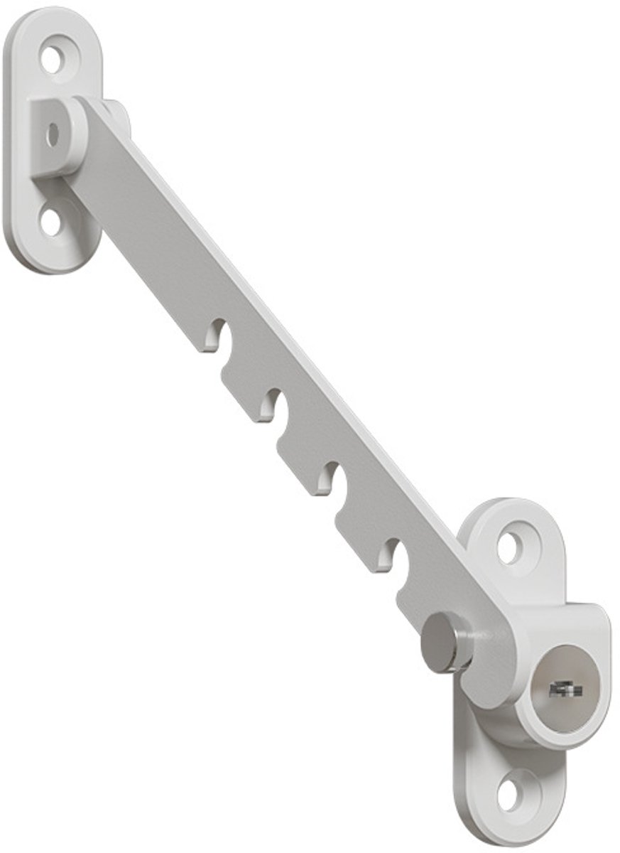 Raamveiligheidsbegrenzer - Kinderveiligheidsslot - Windhaak voor draai-kiepramen - Windbeugel voor ramen - Windhaak - PVC raamslot voor naar binnen openend raam - 5 stuks