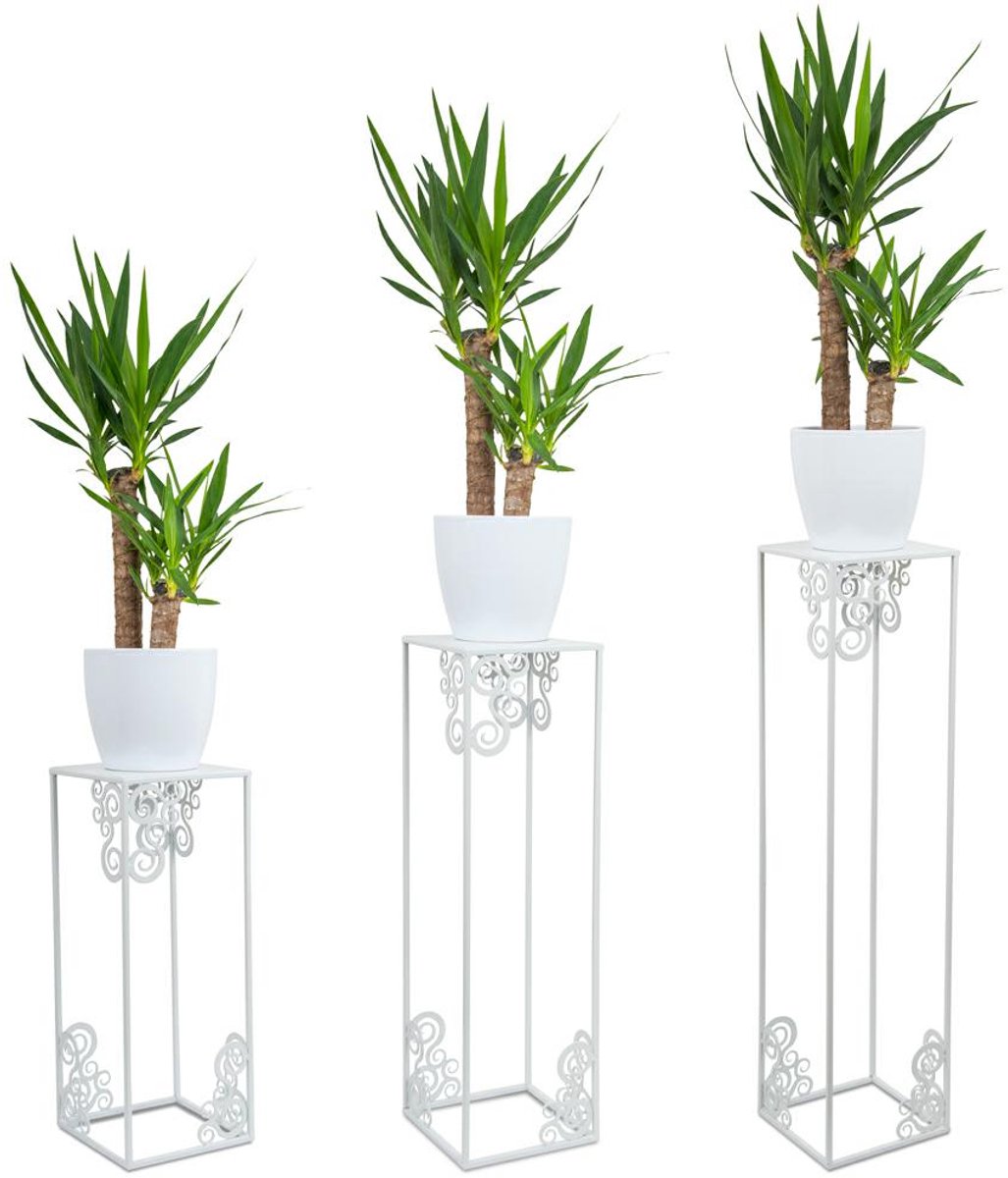 Loft Stijl Plantenstandaard - Metaal - Wit - Modern design - Lichtgewicht - Voor binnen en buiten