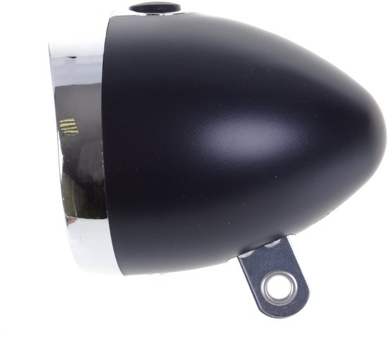 Merkloos Retro Series - Koplamp Fiets - 3 LED - Voorvork Montage - Zwart/Chroom - Inclusief Batterijen — afbeelding 4