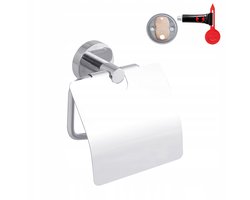 tesa® Smooz - Toiletrolhouder - Zonder boren - Zelfklevend - Verchroomd metaal - Glans