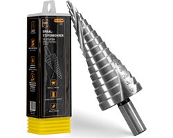 HARDTWERK-trapboren | Conische boren Ø 4–32 mm | Gemaakt van hoogwaardig HSS | Universele driehoekige schacht | Trapboren, ideaal voor metaal, hout en kunststof | 15-traps conische boren | Langdurige scherpte