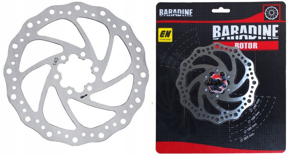 Baradine DB-02 - Remschijf - 140mm - Roestvrij staal - 6 Schroeven