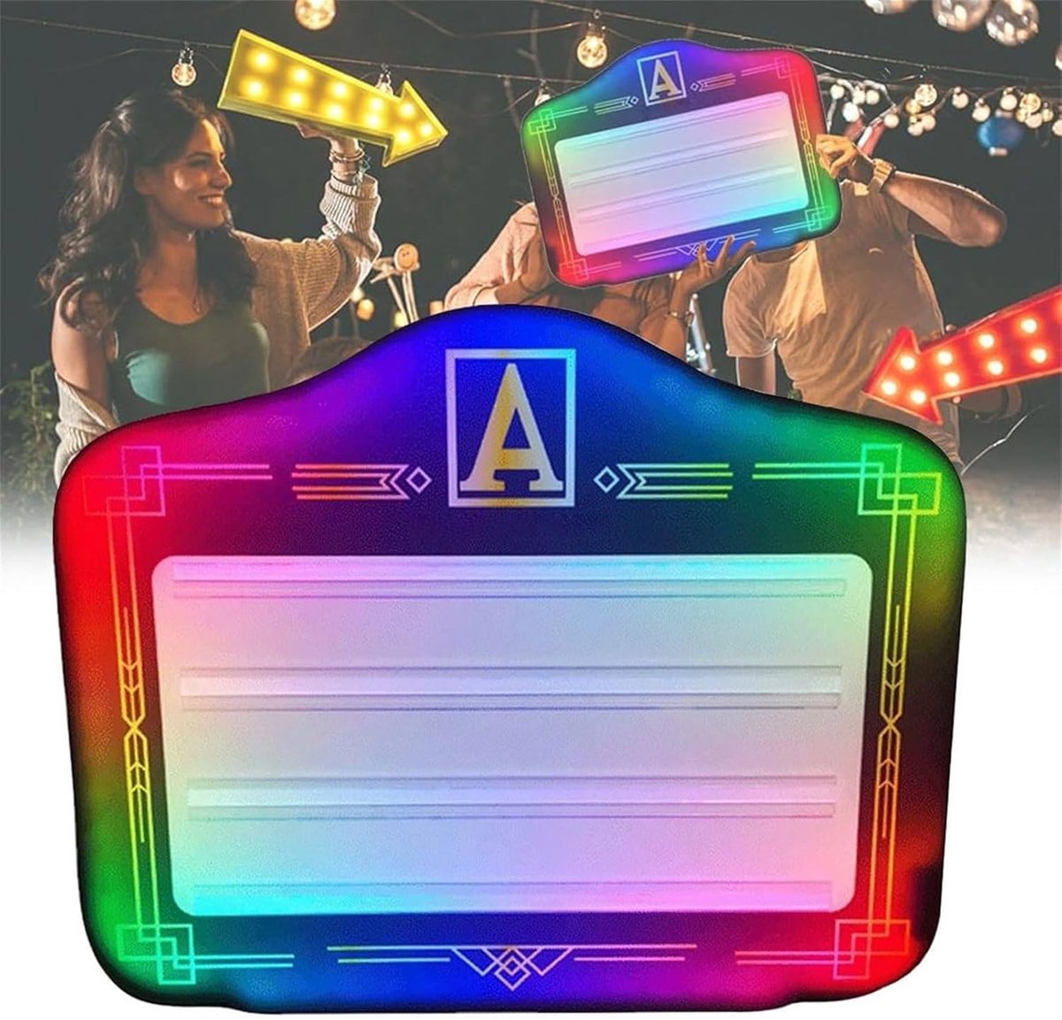 Flessenpresentator LED - Verlichte Display - Feestdecoratie - Aanpasbare Letters - 72x60x6.5cm