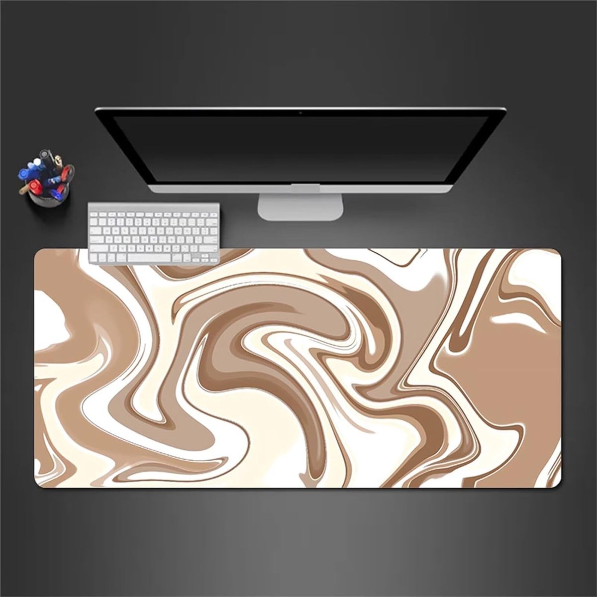 Grote Muismat - Bureau Onderlegger - Gaming Kantoor - Anti-slip Basis - 100x50cm - Bruin Beige