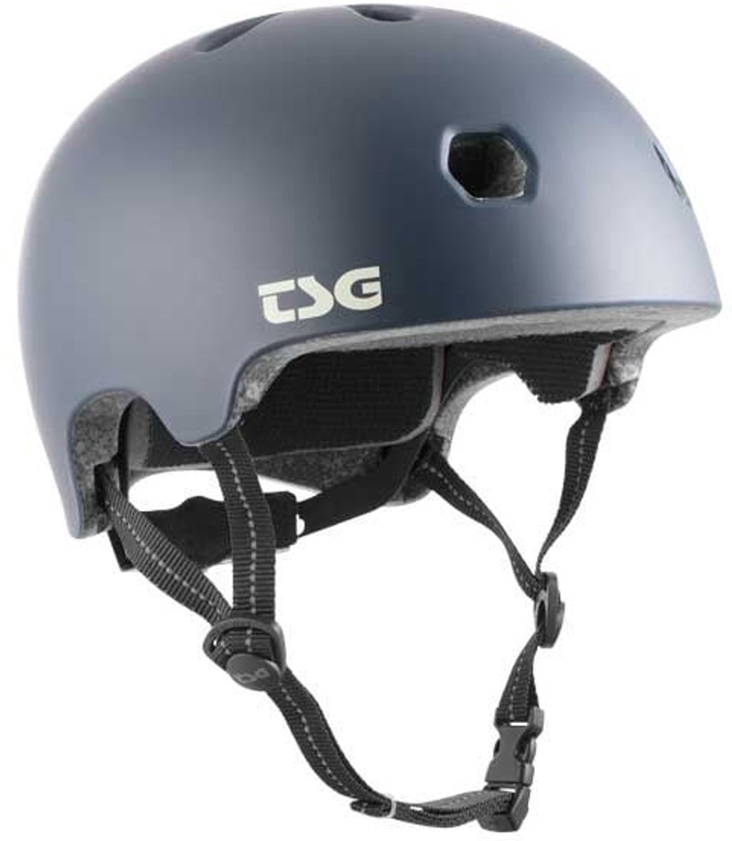 TSG Meta Solid Color Satin Paynes Skatehelm – Lichtgewicht Helm voor Skateboard BMX en StuntstepL/XL Blauw