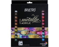 Set van 24 flessen van 12 ml metallic acrylverf