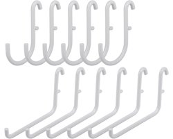 Set van 12 Pegboard Haken voor IKEA Skadis Paneel (L-Stijl en J-Stijl) - Wit