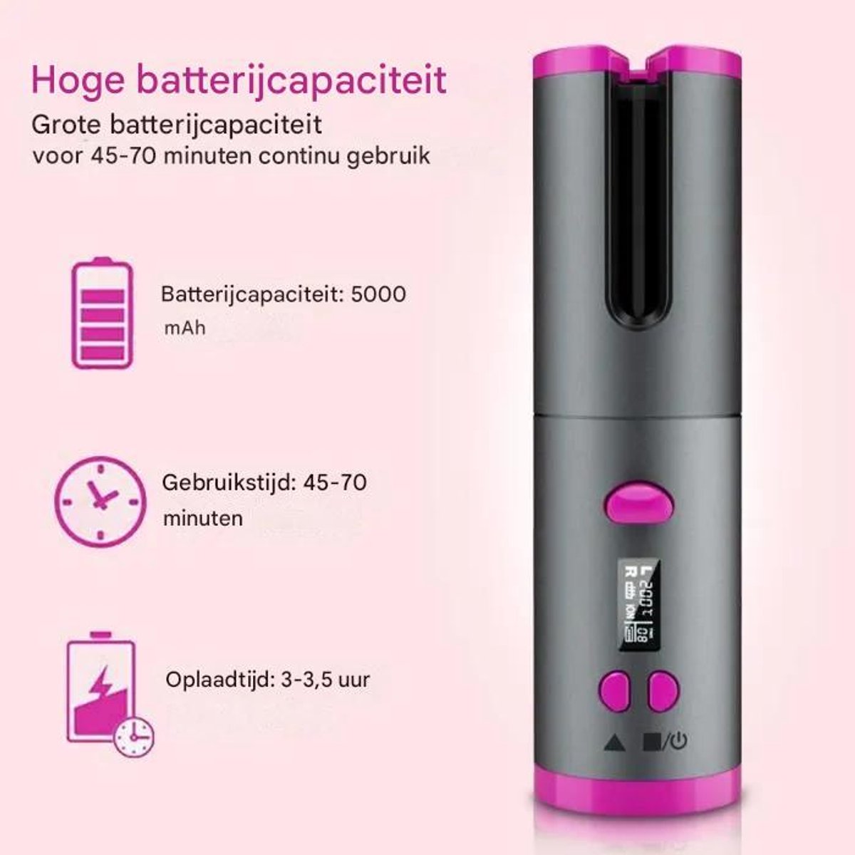 LOGGIN TRADING Automatische Krultang met 6 Temperatuurinstellingen - afbeelding 3