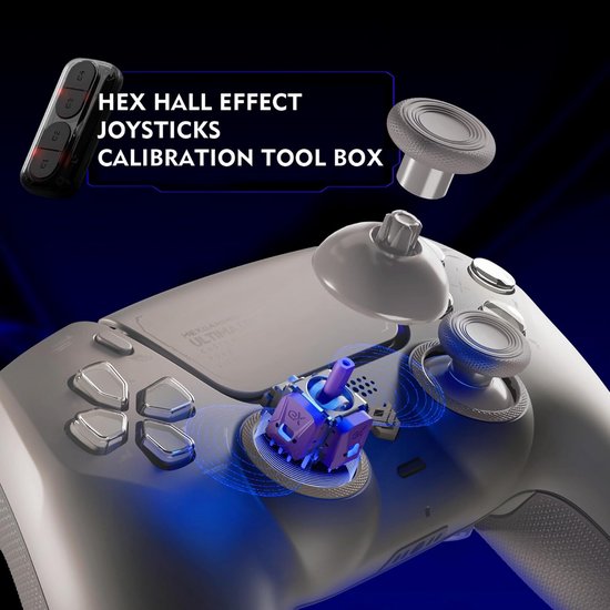 Gaming Controller - Draadloze Gamepad - Competitief Spelen - Hall Effect Joysticks - 16 x 10 x 6 cm — afbeelding 5