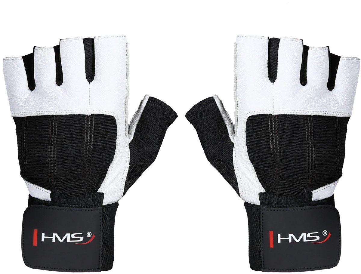 HMS RST04 - Fitness Handschoenen - Wit-Zwart - XL - Pols Ondersteuning