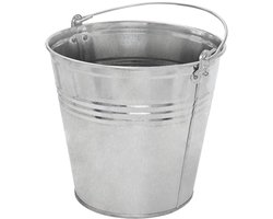 KOTARBAU® Robuuste Zinkemmer, Tuinemmer, Verzinkt Staal, 10 L, Zilver, Cementemmer, Mortel Emmer, Bouwemmer, met Handvat