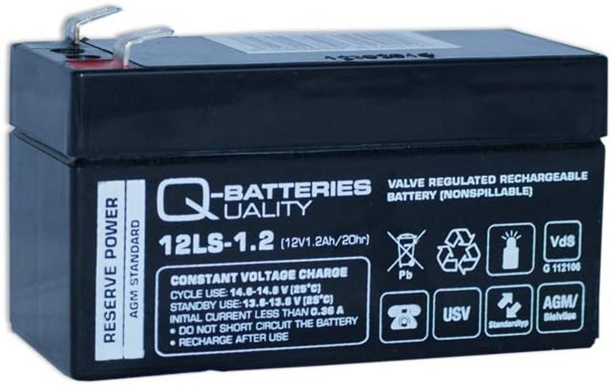Oplaadbare Batterij - AGM Accu VRLA - Stand-by Toepassingen - VdS Goedgekeurd - 12V 1.2Ah
