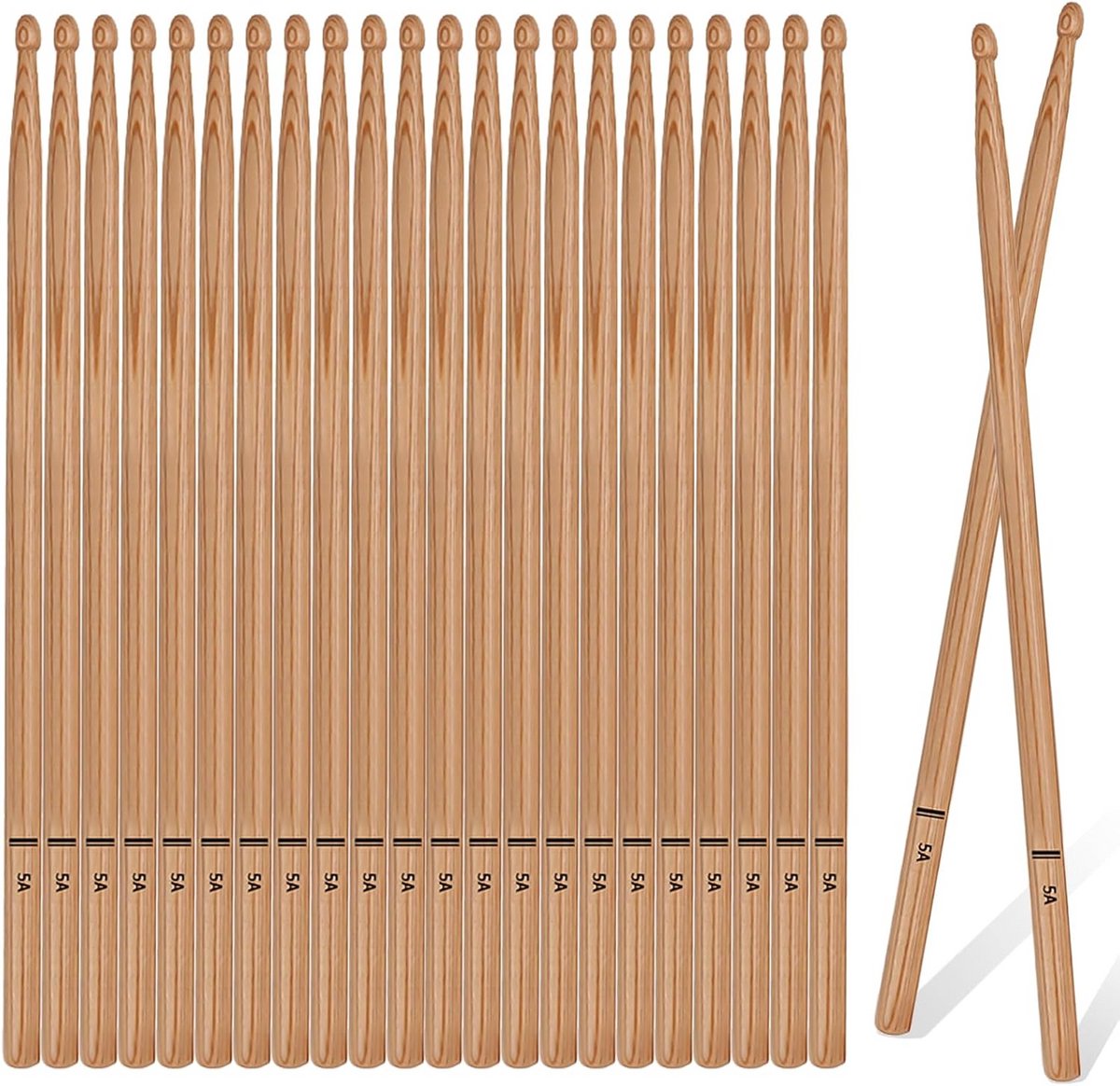 12 Paar Drumsticks 5A Houten Standaard Formaat voor Muziek Beginners en Gevorderden