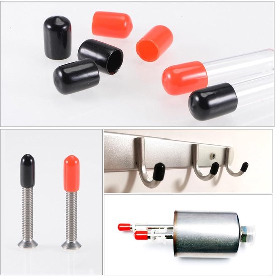 TA-VIGOR 50 Rubberen Eindkappen – 6 Mm Binnendiameter, Flexibel Voor Schroeven, Buis En Kabel