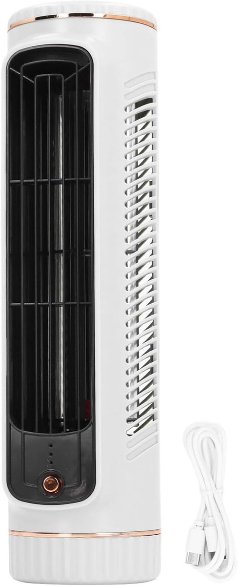 Mini Koeler - Persoonlijke Ventilator - Bureau Gebruik - Bladloos Ontwerp - 26.7 cm Hoog - Wit