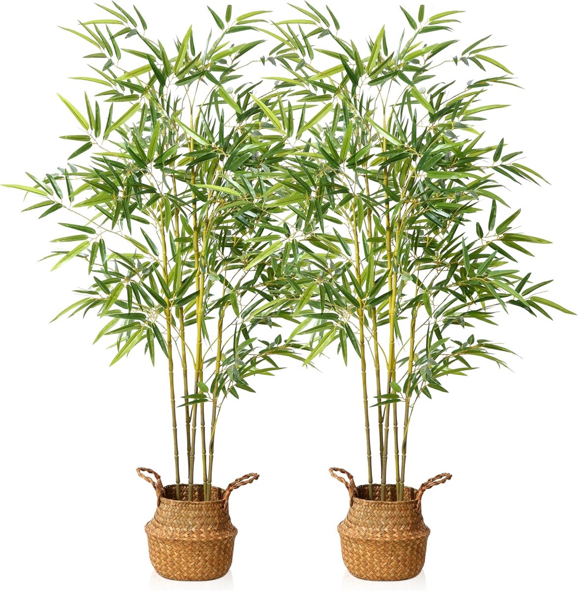 Grote Kunstplant Bamboe 140 cm - Realistische Kunstbomen voor Woonkamer, Balkon en Kantoor (Set van 2)