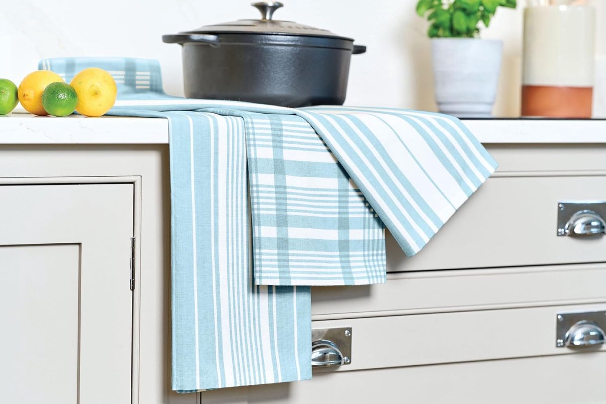 Set van 3 Extra Grote Keukendoeken - Absorberend Katoen - Eendenei Blauw