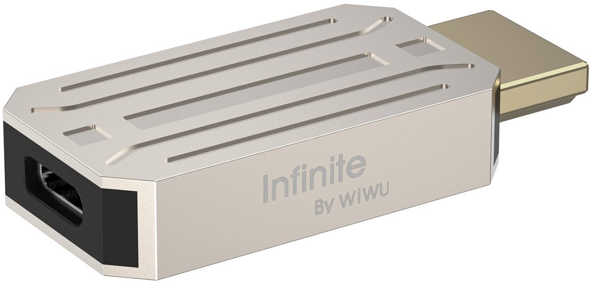 WiWU USB-C naar HDMI Adapter geschikt voor MacBook, iPad & iPhone - 4K @ 60Hz Ultra HD - Thunderbolt 3/4 Compatibel - Plug & Play - Goud