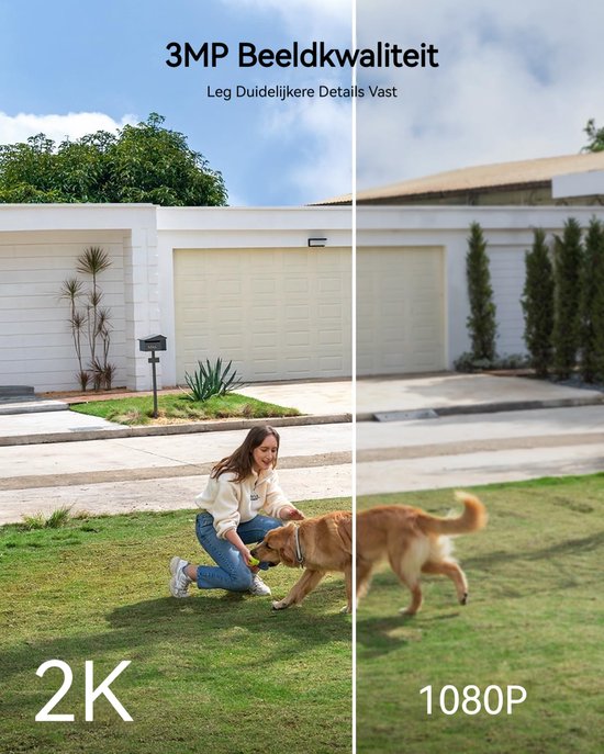 ieGeek Beveiligingscamera Draadloos Buiten - 2K Ultra HD - Camerabewaking - Bewakingscamera Voor Buiten - Buitencamera - Buiten Camera Met Nachtzicht - Oplaadbaar - Met WiFi en APP - Zwart - 4 Stuks van Merkloos — afbeelding 5