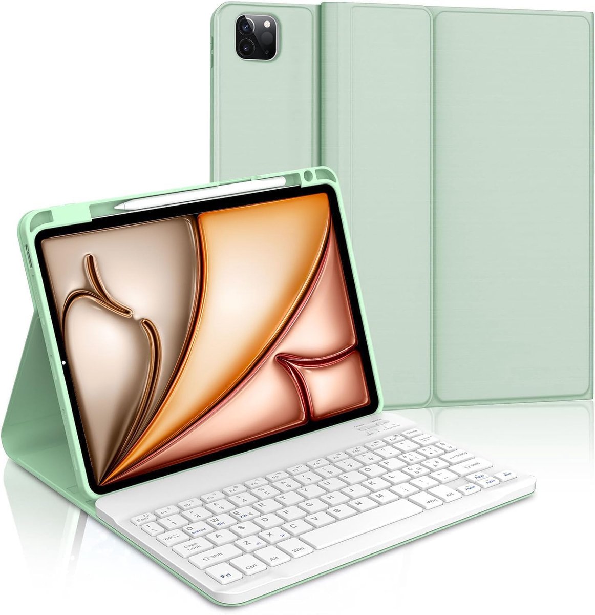 Afneembaar Bluetooth-toetsenbord voor iPad Air 11, Air 5/4 en Pro 11, lichtgroen