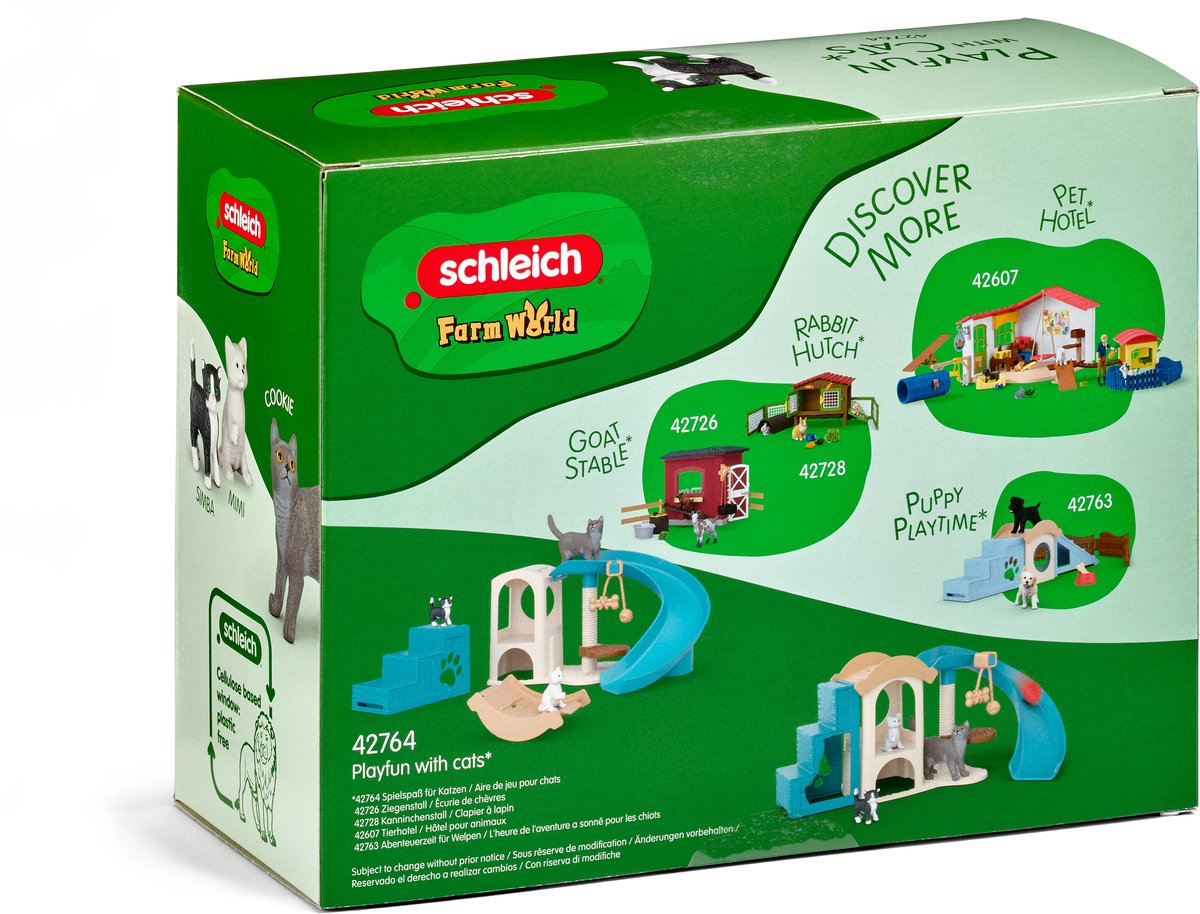 Schleich kattenspeelgoed speelset met krabpaal en wip. — cadeau in Spellen & Speelgoed - foto 3